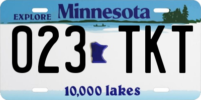 MN license plate 023TKT