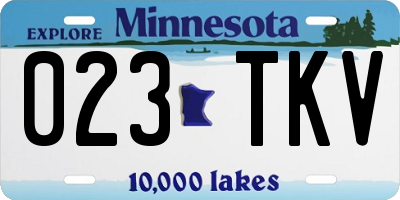 MN license plate 023TKV