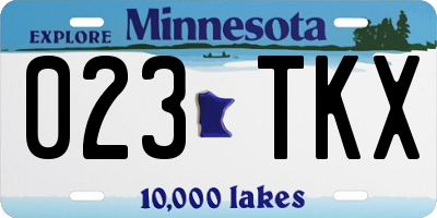 MN license plate 023TKX