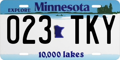 MN license plate 023TKY