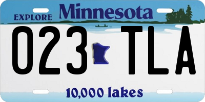 MN license plate 023TLA