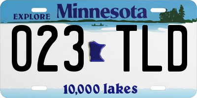 MN license plate 023TLD