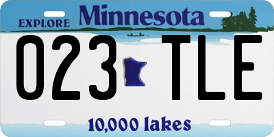 MN license plate 023TLE