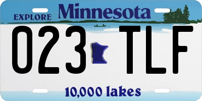 MN license plate 023TLF
