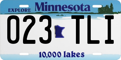 MN license plate 023TLI