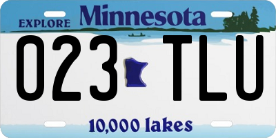 MN license plate 023TLU