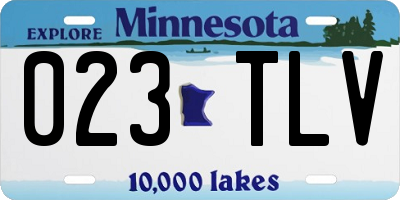 MN license plate 023TLV
