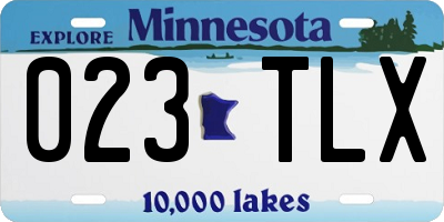 MN license plate 023TLX