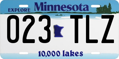 MN license plate 023TLZ