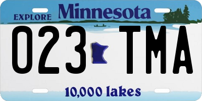 MN license plate 023TMA