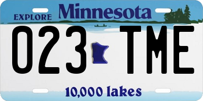 MN license plate 023TME