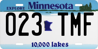 MN license plate 023TMF