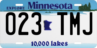 MN license plate 023TMJ