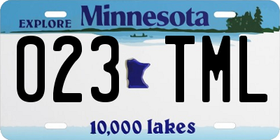 MN license plate 023TML