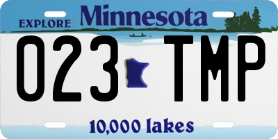 MN license plate 023TMP