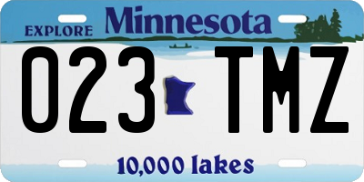MN license plate 023TMZ