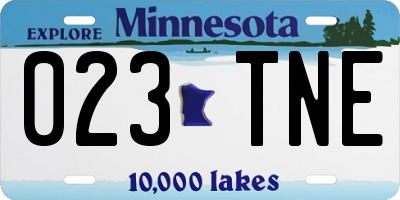 MN license plate 023TNE