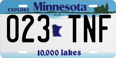 MN license plate 023TNF