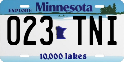 MN license plate 023TNI