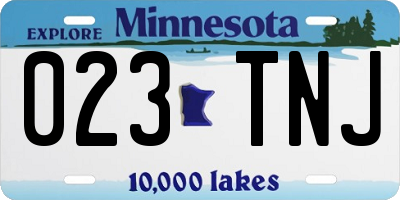 MN license plate 023TNJ
