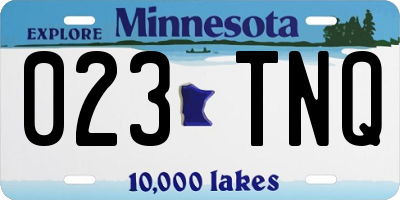 MN license plate 023TNQ