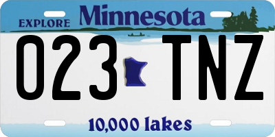 MN license plate 023TNZ
