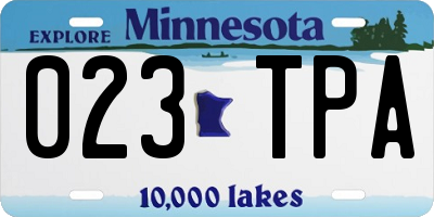 MN license plate 023TPA