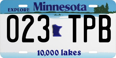MN license plate 023TPB