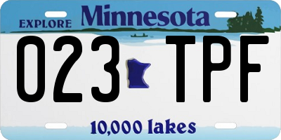 MN license plate 023TPF