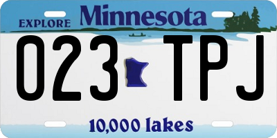 MN license plate 023TPJ