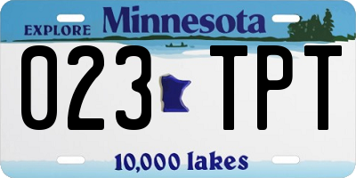 MN license plate 023TPT
