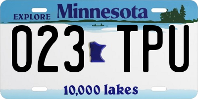MN license plate 023TPU