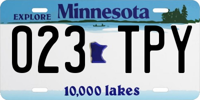 MN license plate 023TPY