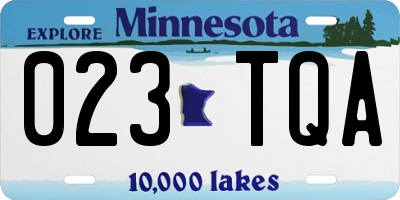 MN license plate 023TQA