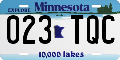 MN license plate 023TQC