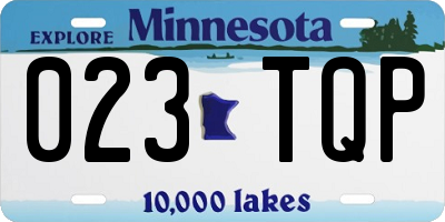 MN license plate 023TQP