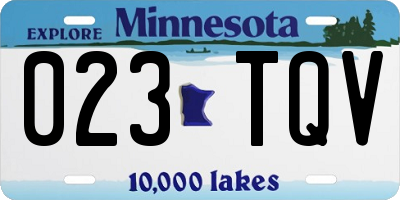 MN license plate 023TQV