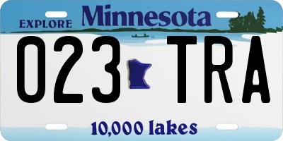 MN license plate 023TRA