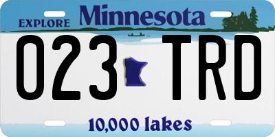 MN license plate 023TRD