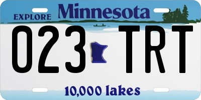 MN license plate 023TRT