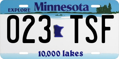 MN license plate 023TSF