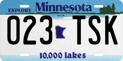 MN license plate 023TSK