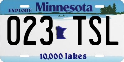 MN license plate 023TSL