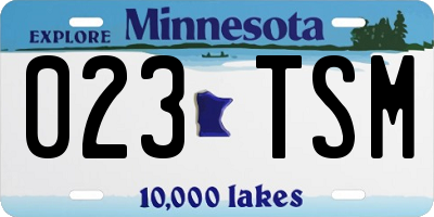 MN license plate 023TSM