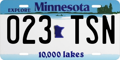 MN license plate 023TSN