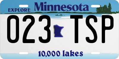 MN license plate 023TSP