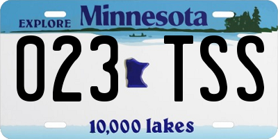 MN license plate 023TSS