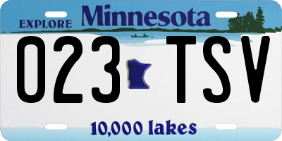 MN license plate 023TSV