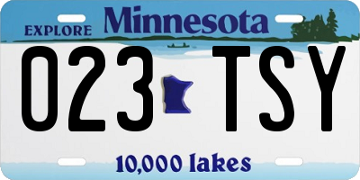 MN license plate 023TSY