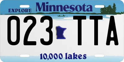MN license plate 023TTA